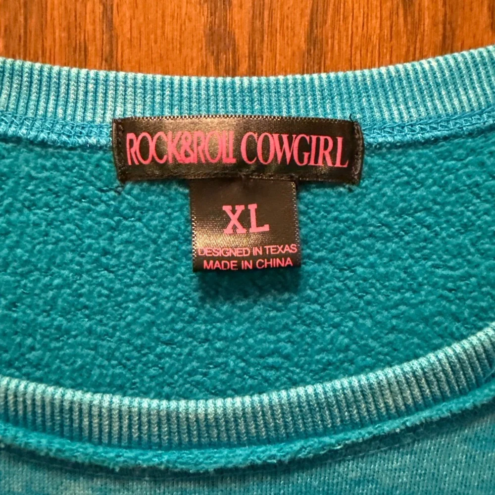 Rock & Roll Cowgirl Teal Sweater